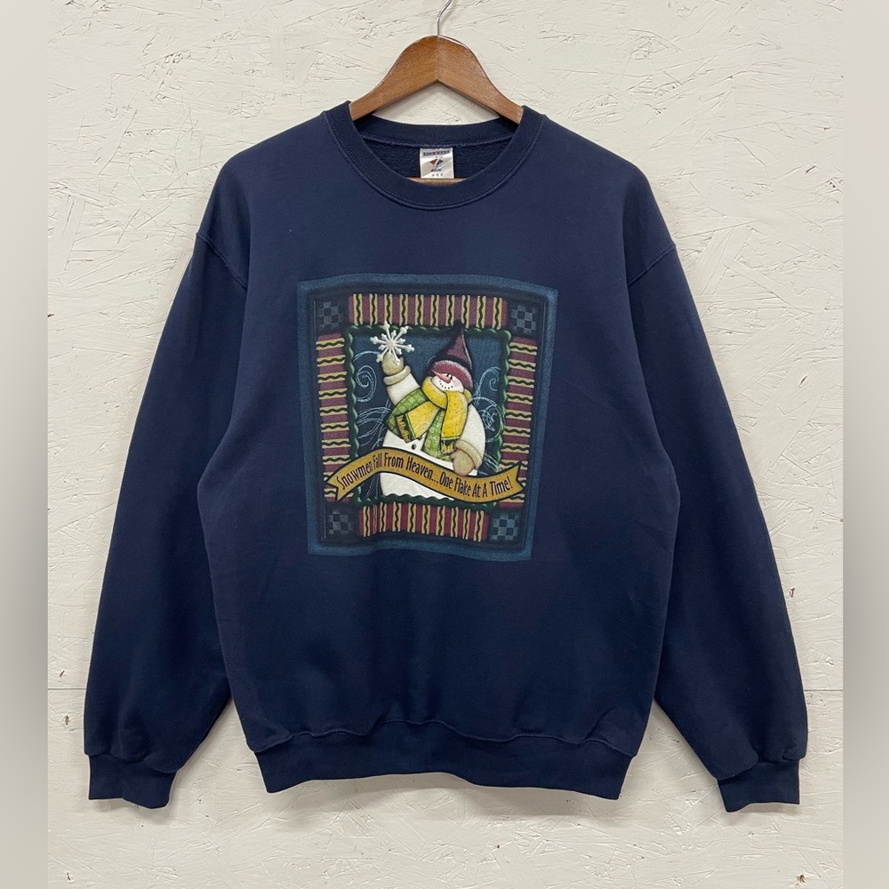 Vintage Jerzees “Snowmen Fall From Heaven…One Flake At A Time!” Sweatshirt, M